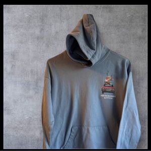 Abercrombie kids hoodie sweatshirt blue car 13/14
